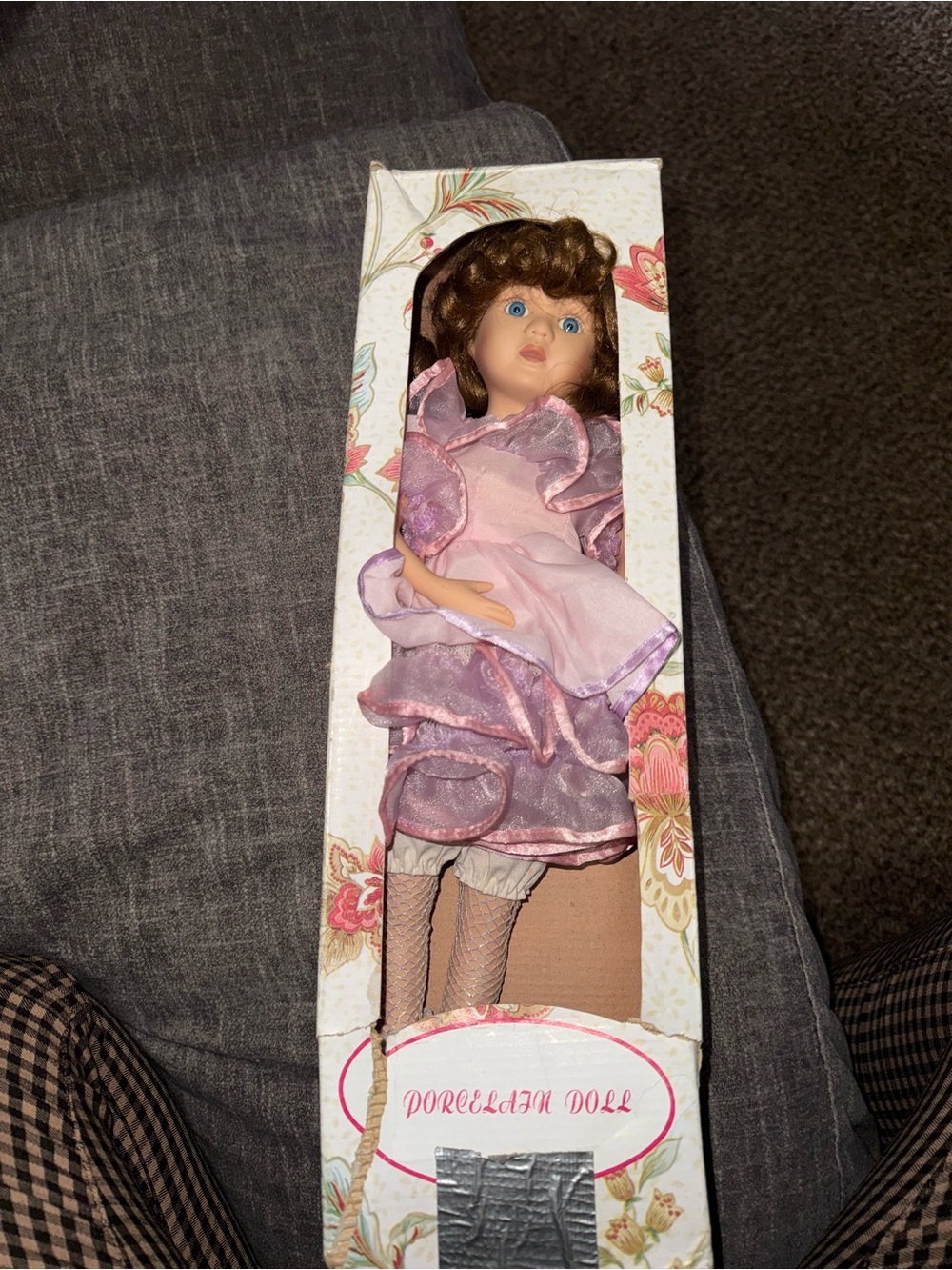 Porcelain Doll in Pink Layered Ruffle Dress - Home Accents